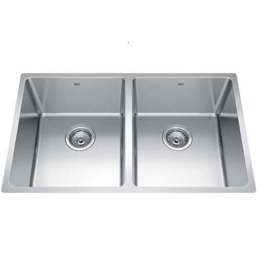 Image KINDRED BDU1831-9 EVIER DOUBLE STAINLESS SOUS-MONTAGE 18"X31"X9" BROOKMORE